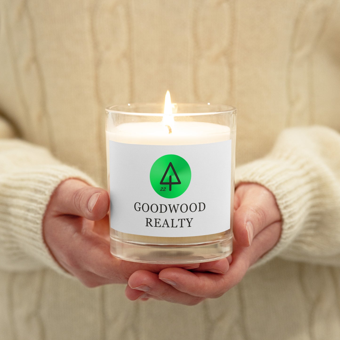 Goodwood Realty Glass jar soy wax candle